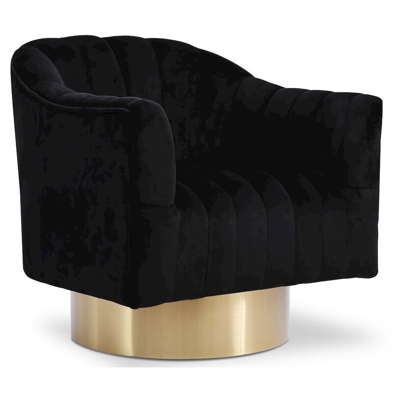 Meridian Furniture Farrah Black Velvet Accent Chair