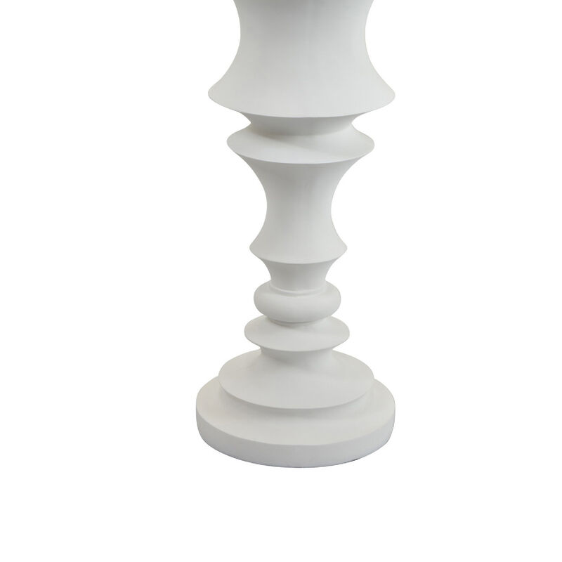 Tabletop D&eacute;cor Candle Holder, Tiered Baluster Style, White Resin, 18 Inch image number 6