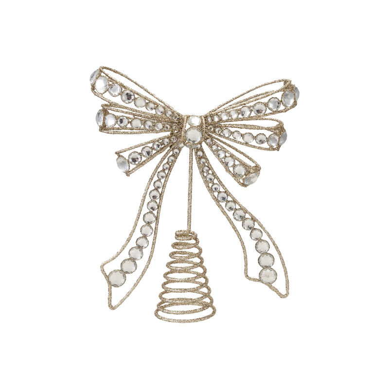 Champagne Iron Bow Tree Topper with Acrylic Jewels image number 0