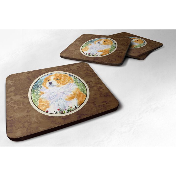 Caroline's Treasures SS8918FC Sheltie Foam Coasters (Set of 4), 3.5 H x 3.5 W, Multicolor