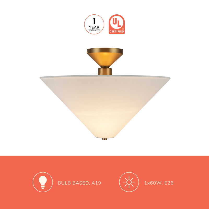 Bridgette 16 in Socket Semi Flush Mount image number 6