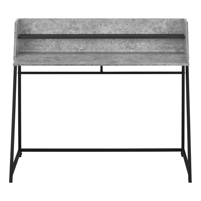 Monarch Specialties I 7550 Computer Desk, Home Office, Laptop, Storage Shelves, 48"L, Work, Metal, Laminate, Grey, Black, Contemporary, Modern