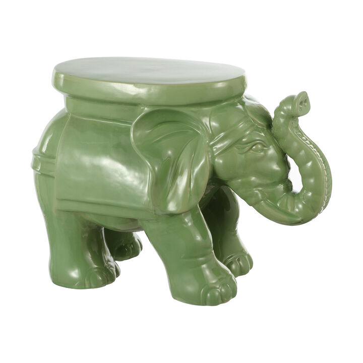 White Elephant Ceramic Garden Stool