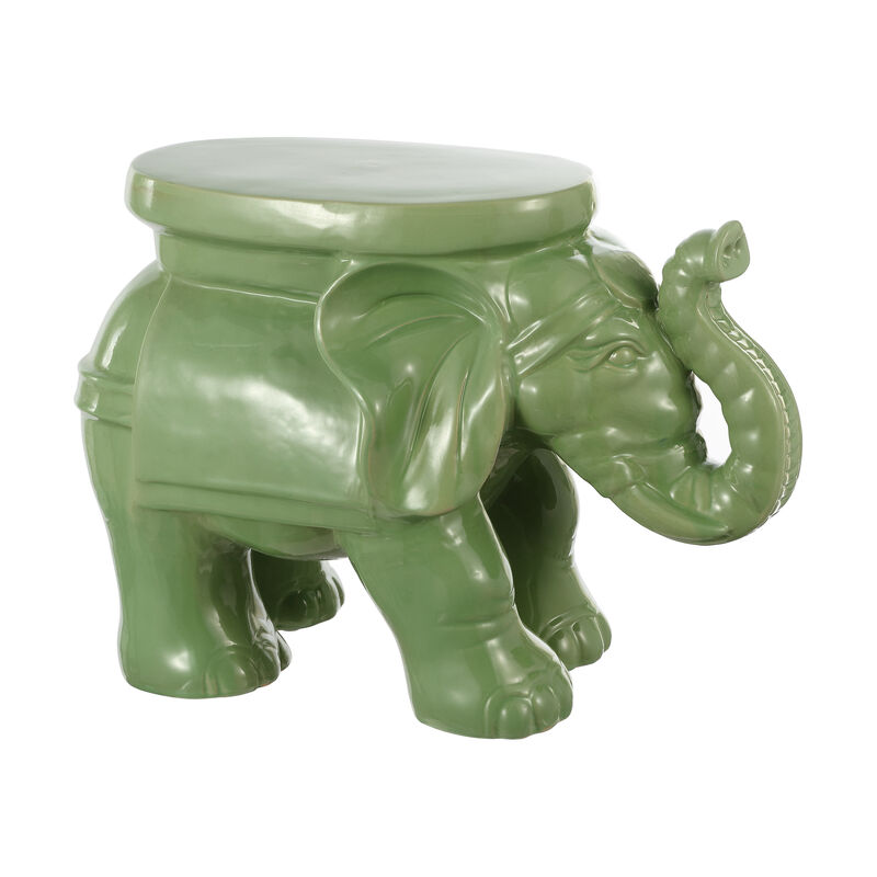 White Elephant Ceramic Garden Stool
