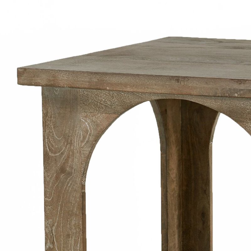 Alex Hamilton Archie Solid Wood End Table in North Creek Brown