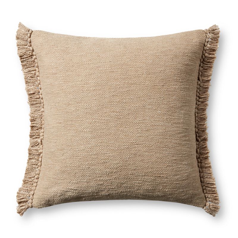 Jett PMH0063 Beige 22''x22'' Down Pillow by Magnolia Home by Joanna Gaines x Loloi