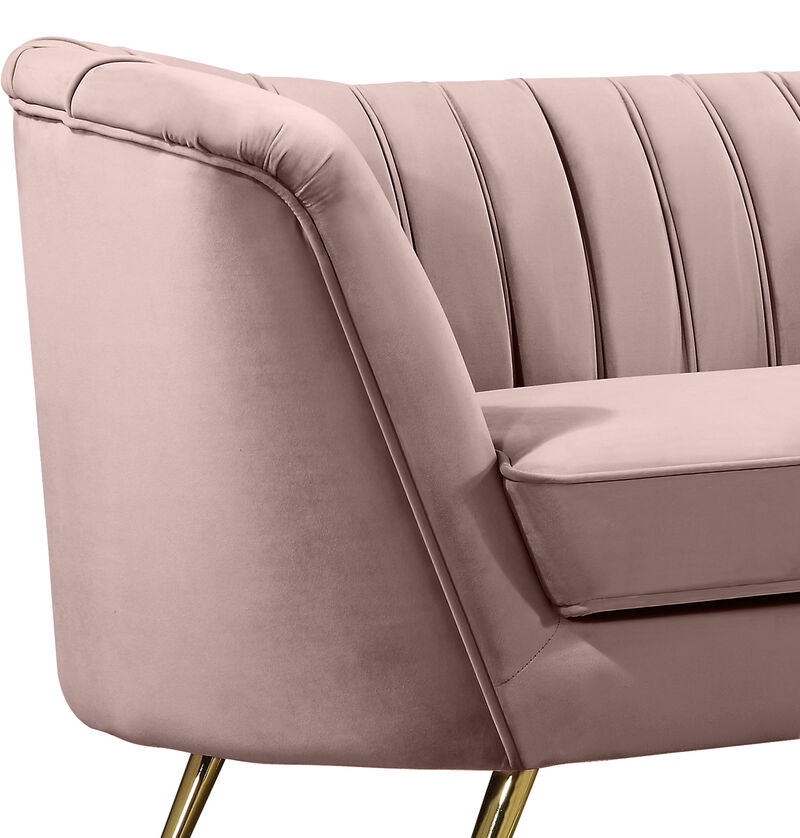 Meridian Furniture Margo Pink Velvet Loveseat image number 2