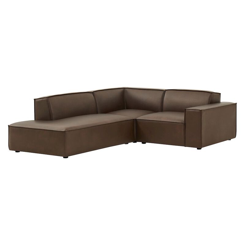 Restore 3-Piece Vegan Leather Modular L-Shaped Sectional Sofa image number 0