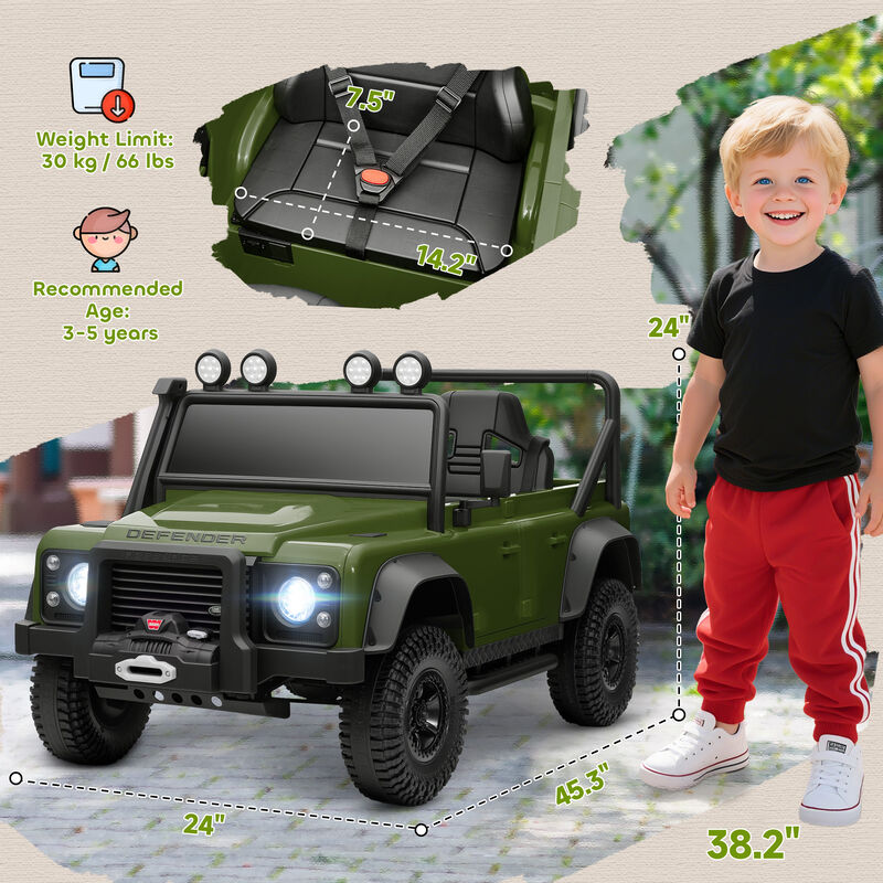 BreeBe Land Rover Licensed Electric Car for Kids with Remote Control, Dual Motors, Spring Suspension, LED Lights image number 2