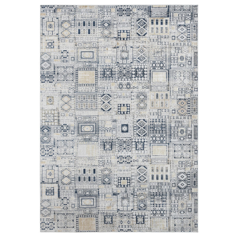HomeRoots 8' X 10' Brown And Gray Wool Plaid Hand Tufted Area Rug image number 0