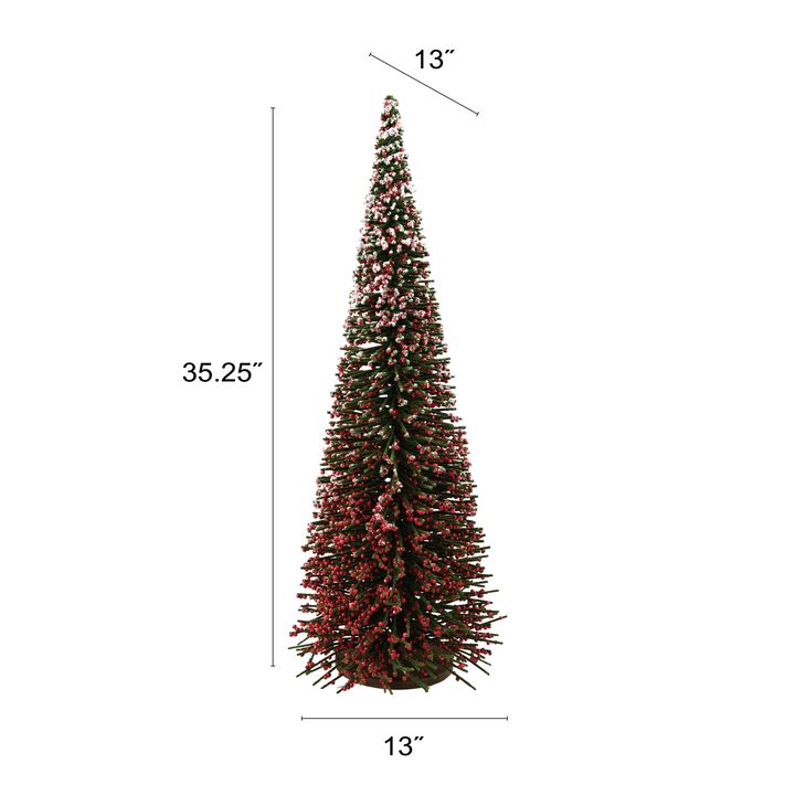 Willow Wood Holiday Tree with Sugared Red & Green Berries