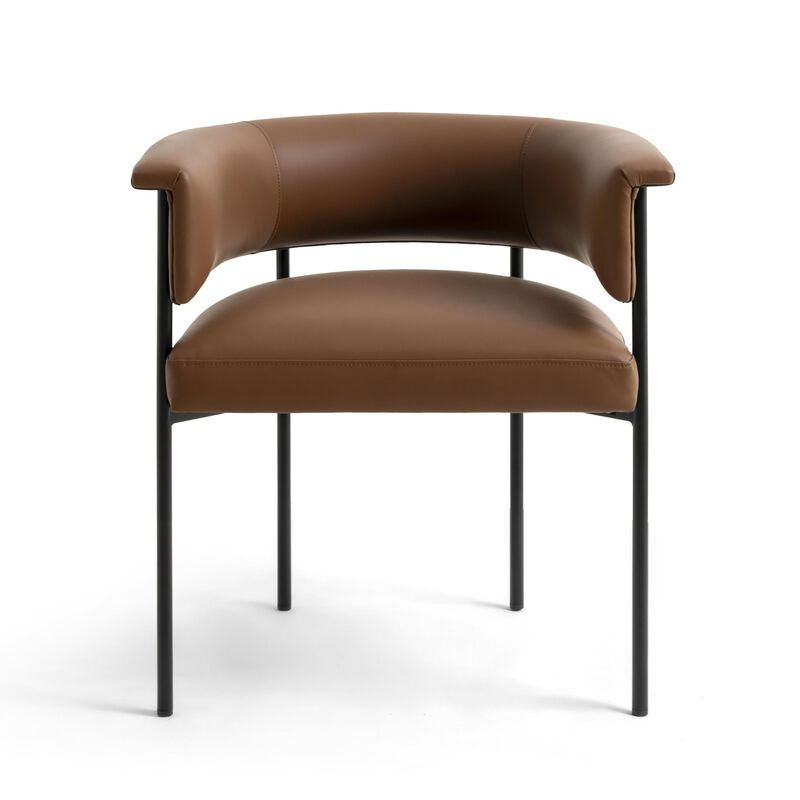Tov Furniture Taylor Saddle Brown Performance Vegan Leather Dining Chair image number 2