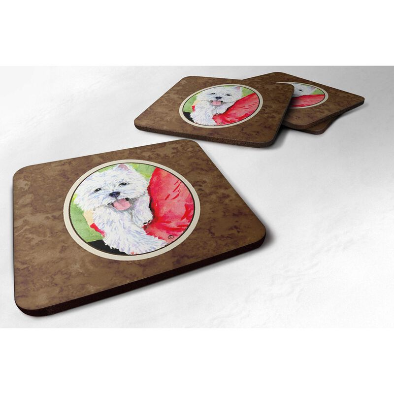 Caroline's Treasures SS8784FC Westie Foam Coasters (Set of 4), 3.5 H x 3.5 W, Multicolor image number 0