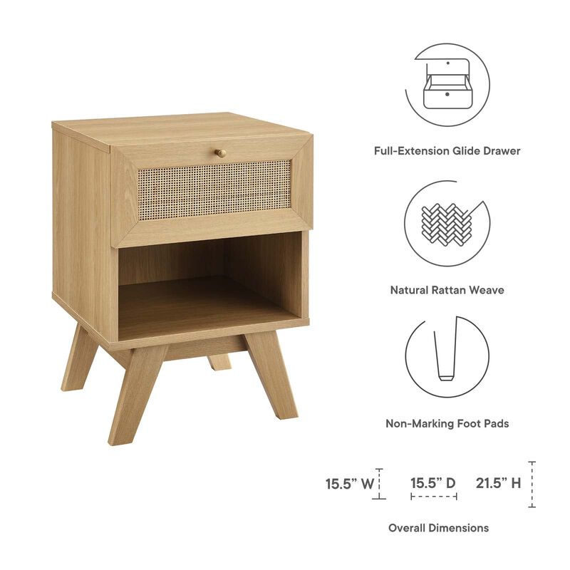 Modway Soma Nightstands, Oak, 15.5 x 15.5 x 21.5 image number 5