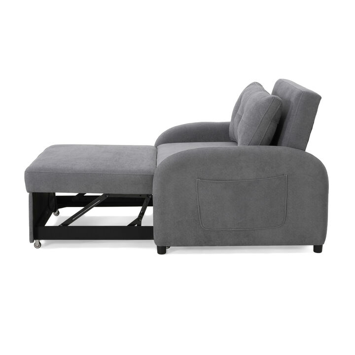 Merax Convertible Sleeper Sofa  Loveseat with Pillow and Pocket