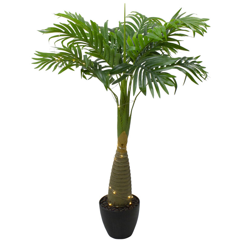 38" LED Lighted Potted Artificial Palm Plant