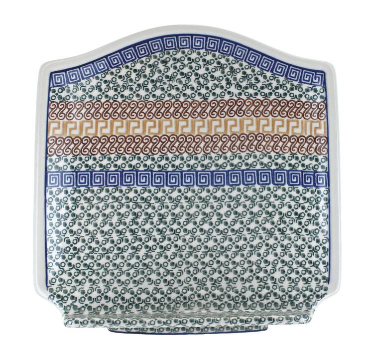 Blue Rose Polish Pottery Mardi Gras Cookbook Holder