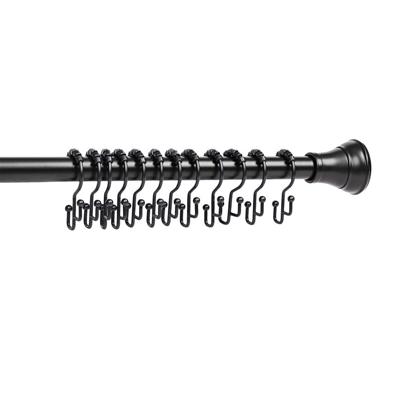 12-Piece Resistant Stepped Metal Double Shower Curtain Hooks image number 1