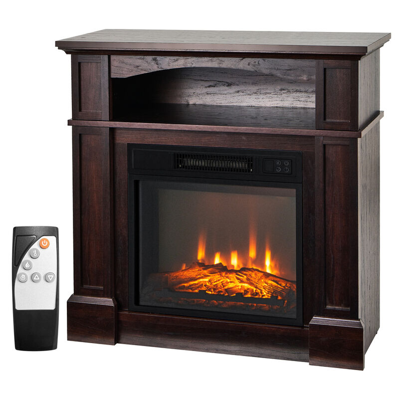 18-Inch 1400W Electric TV Stand Fireplace with Shelf for Cozy Living Rooms image number 3