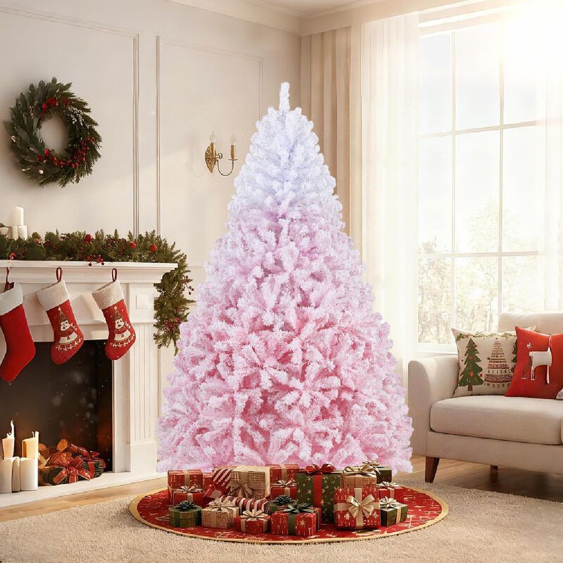 Holiday Artificial Christmas Tree with Warm White LED Lights and 8 Lighting Modes image number 4