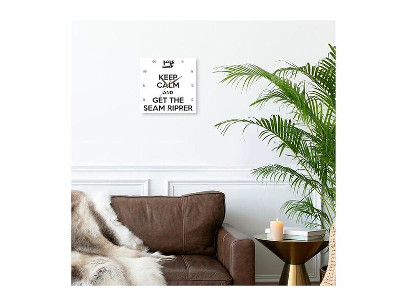 Keep Calm Get Seam Ripper White Wall Clock 10 Inch Black Home Decor image number 2