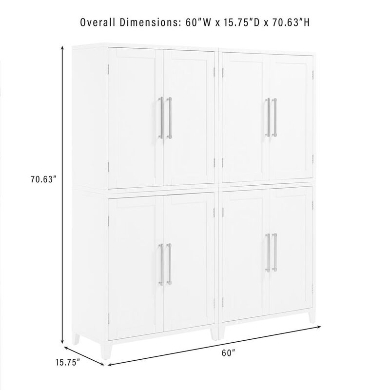 Roarke 2Pc Kitchen Pantry Storage Cabinet Set