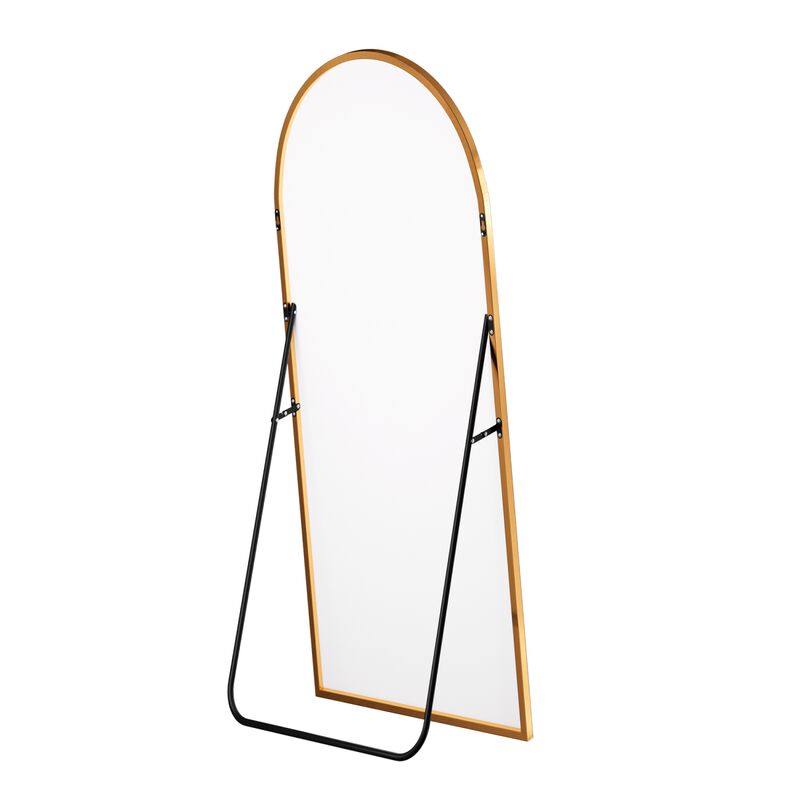 HomeRoots 69" Gold Arch Freestanding Framed Full Length Mirror image number 2