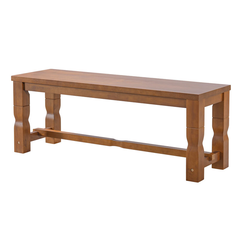 Celkwe 6‑Piece Solid Rubber Wood Extendable Dining Table Set image number 6