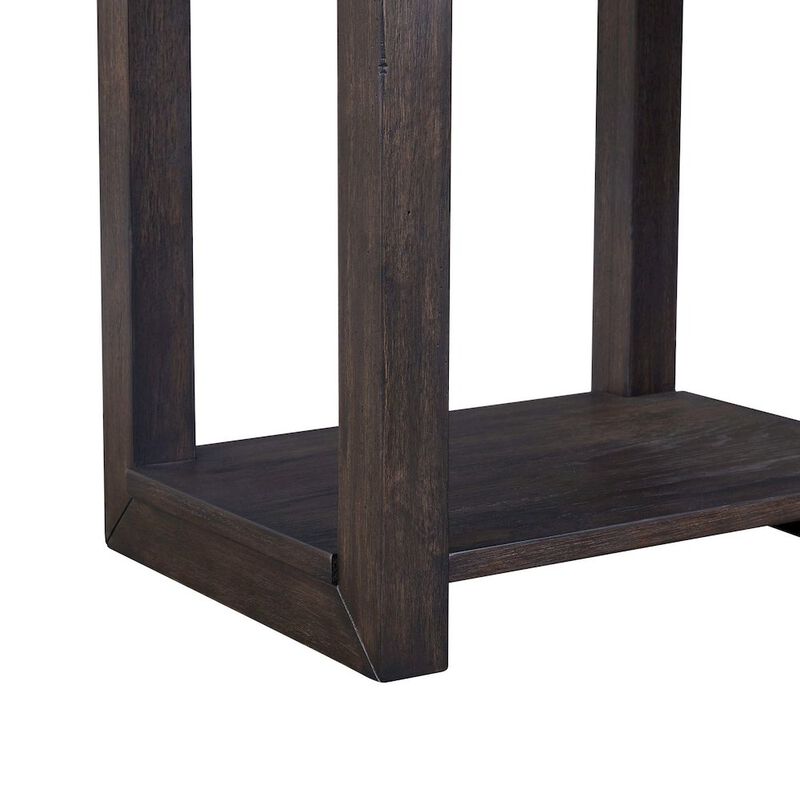 Liberty Furniture Weston Living Room Chairside Table Bottom Storage Shelf - Peppercorn Oak Wood image number 7