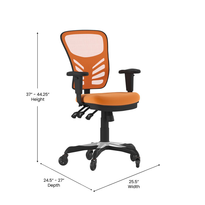 Nicholas Mid-Back   Mesh Multifunction Executive Swivel Ergonomic Office Chair with Adjustable Arms and Transparent Roller Wheels