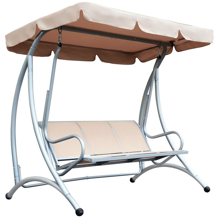 Hivvago 3-Seat Outdoor Porch Swing with Canopy