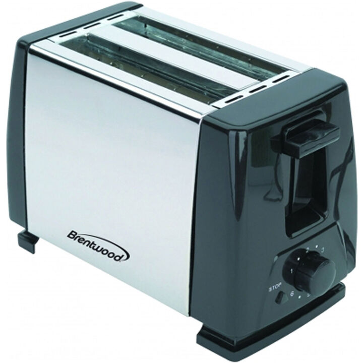 Brentwood 2-Slice Toaster (Stainless Steel and Black)