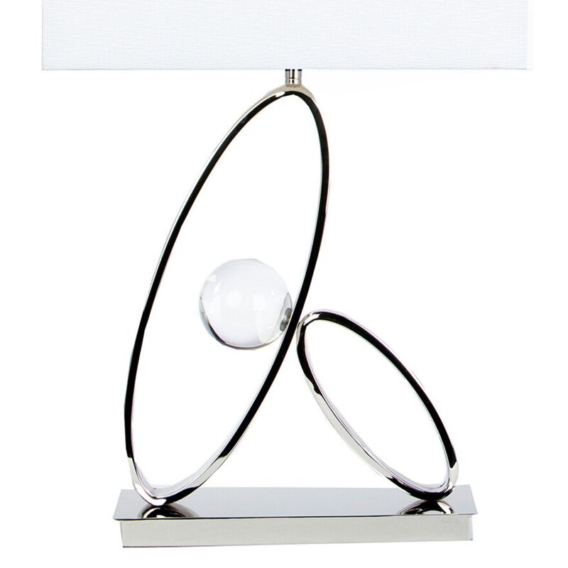 Ovals Table Lamp Chrome Metal LED Light