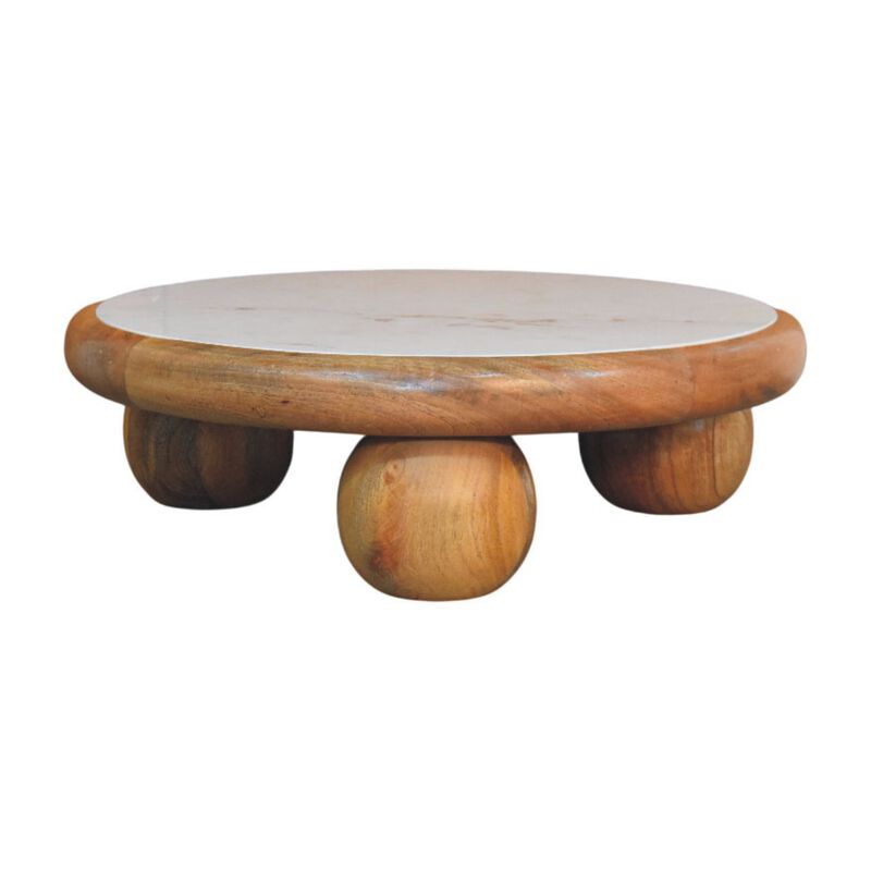 Artisan Furniture Solid Wood Bola Round Coffee Table , Brown image number 0