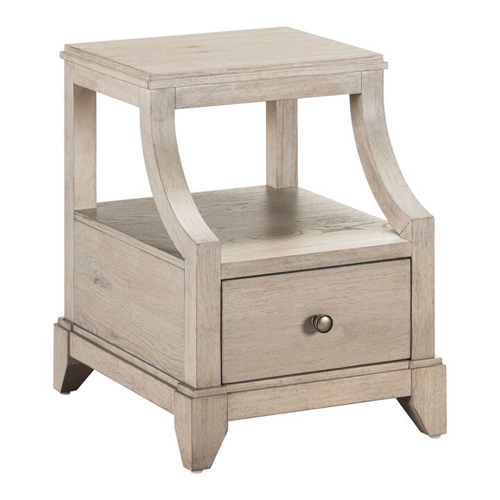 Liberty Furniture New Haven Chairside Table for Living Room Traditional - Sanctuary White Oak Wood