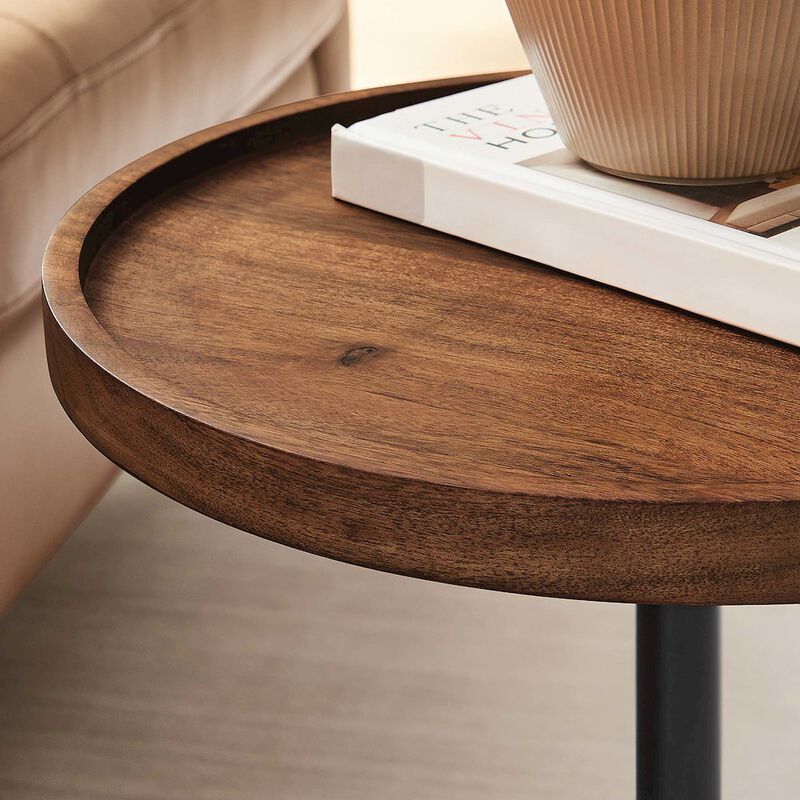 Amina Round Acacia Wood Side Table image number 9