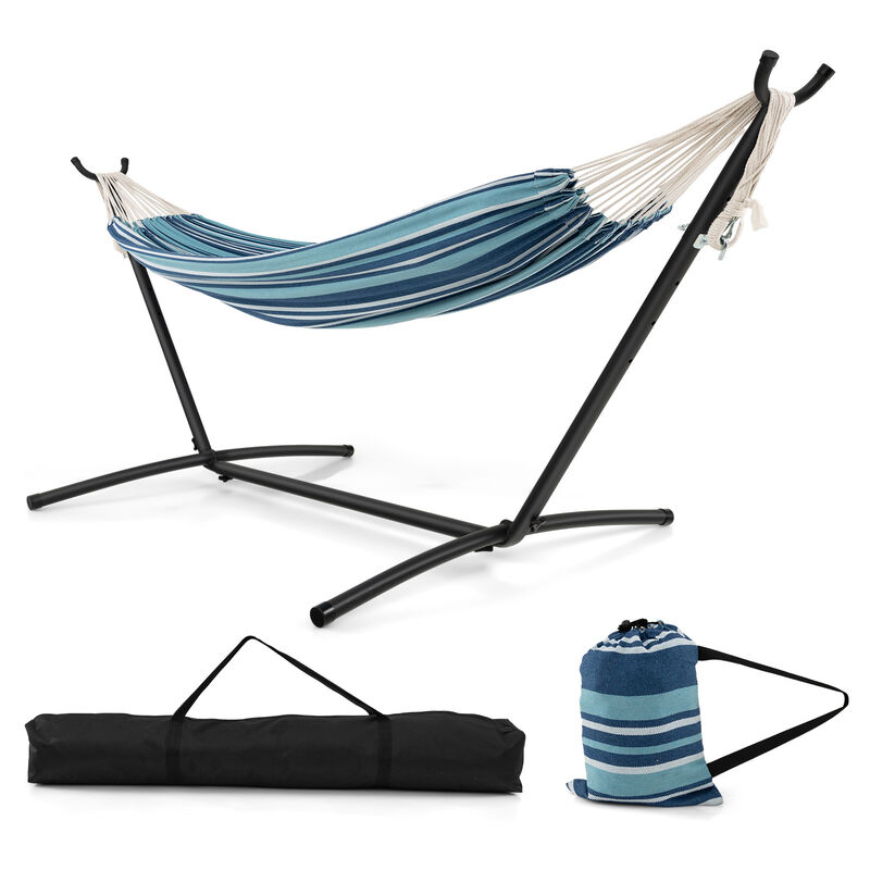 Portable Indoor/Outdoor 2-Person Double Hammock Set with Stand and Carrying Case