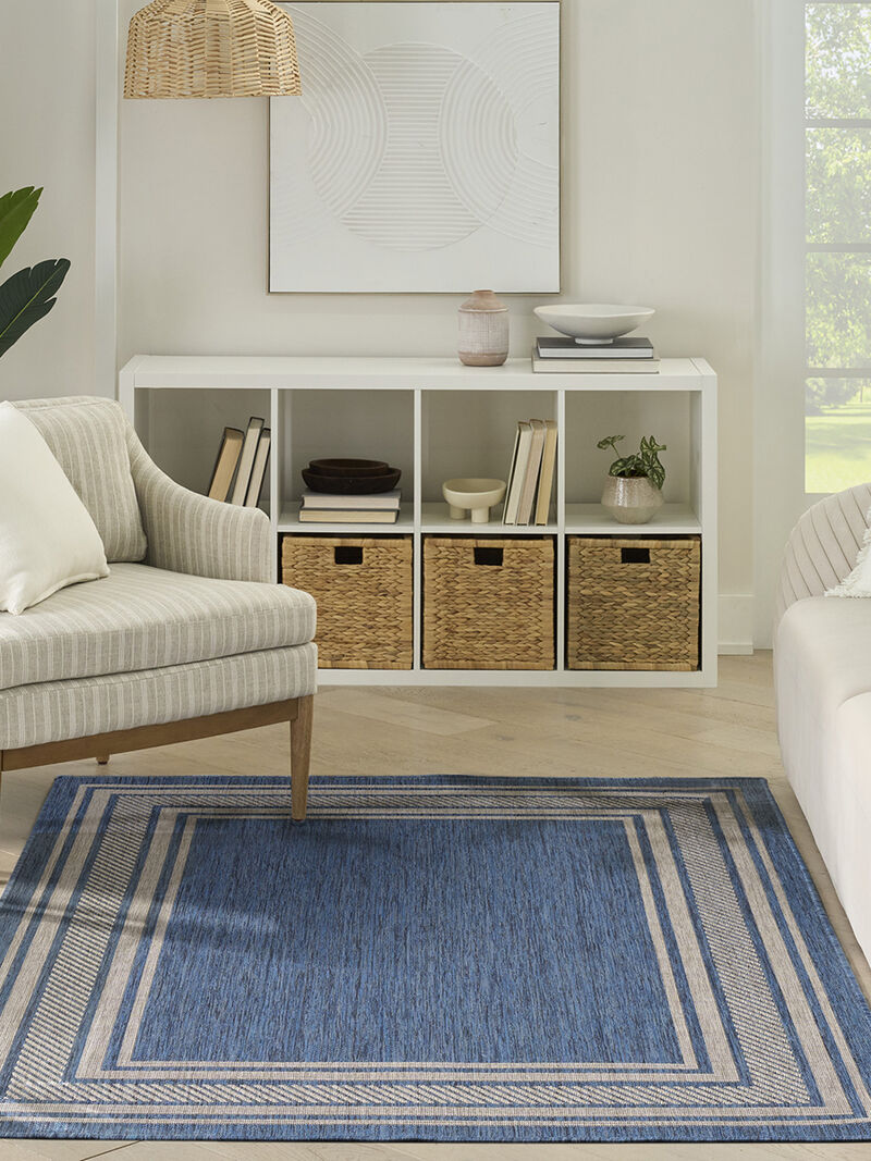 Horizon Indoor/Outdoor HOZ03 Denim 4' x 6' Rug