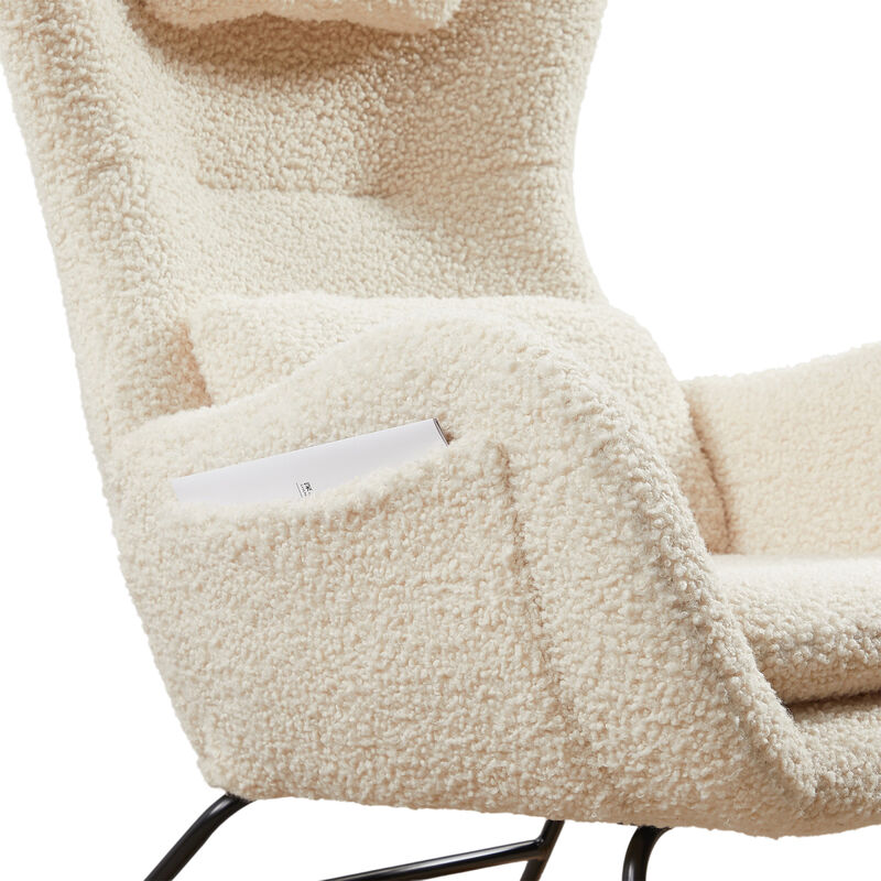 Rocking Chair Nursery, Modern Rocking Chair with High Backrest