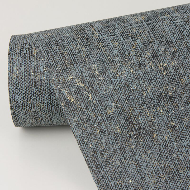 Reuss Slate Faux Fabric Wallpaper (Double Roll) image number 3