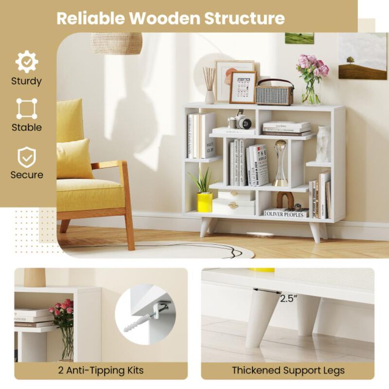 Hivvago Geometric Bookcase with Anti-Tipping Kit and Storage Shelving Unit