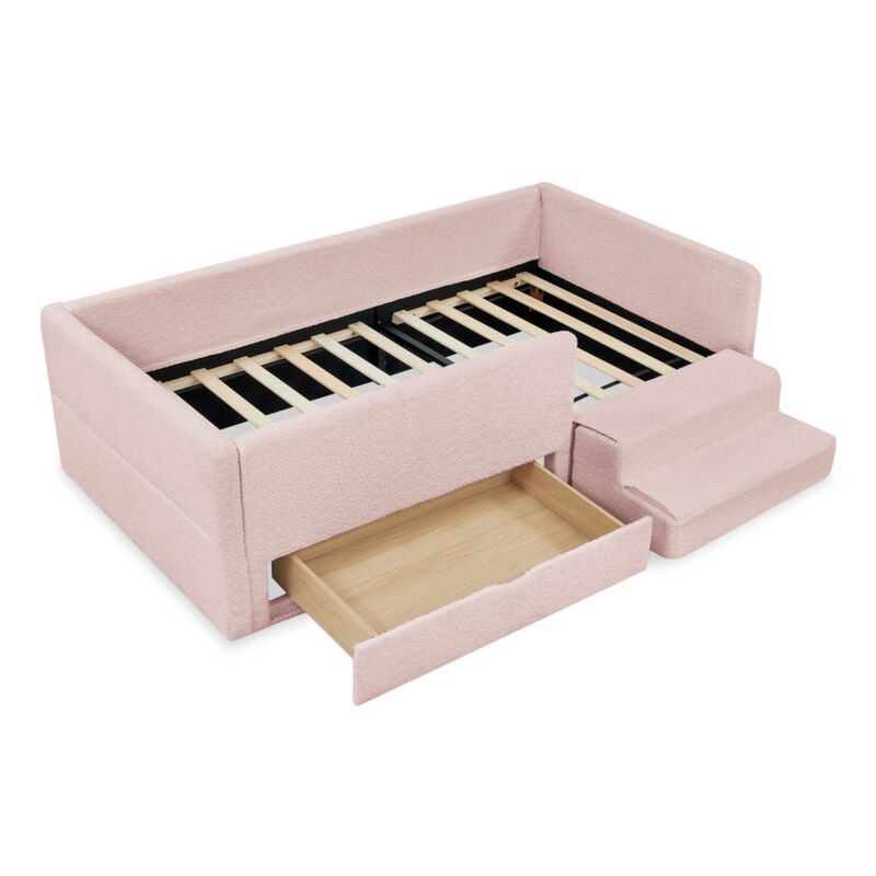Josmok Multi-Functional Boucle Upholstered Toddler Bed image number 7