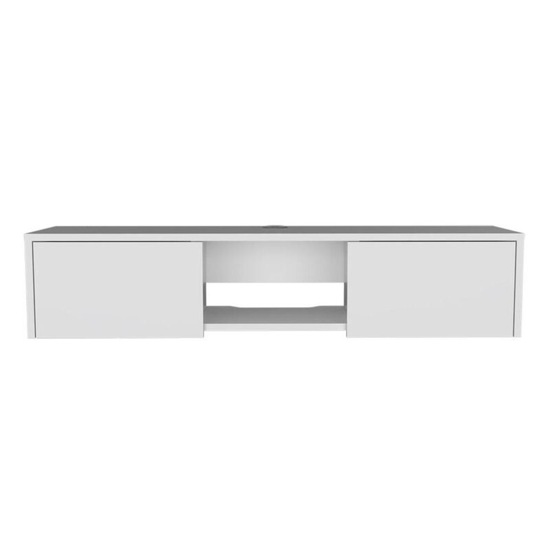 HomeRoots 49" White Floating Mount TV Stand image number 3