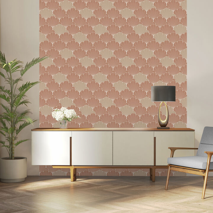 Giant Art Deco Gingko Leaf Wallpaper
