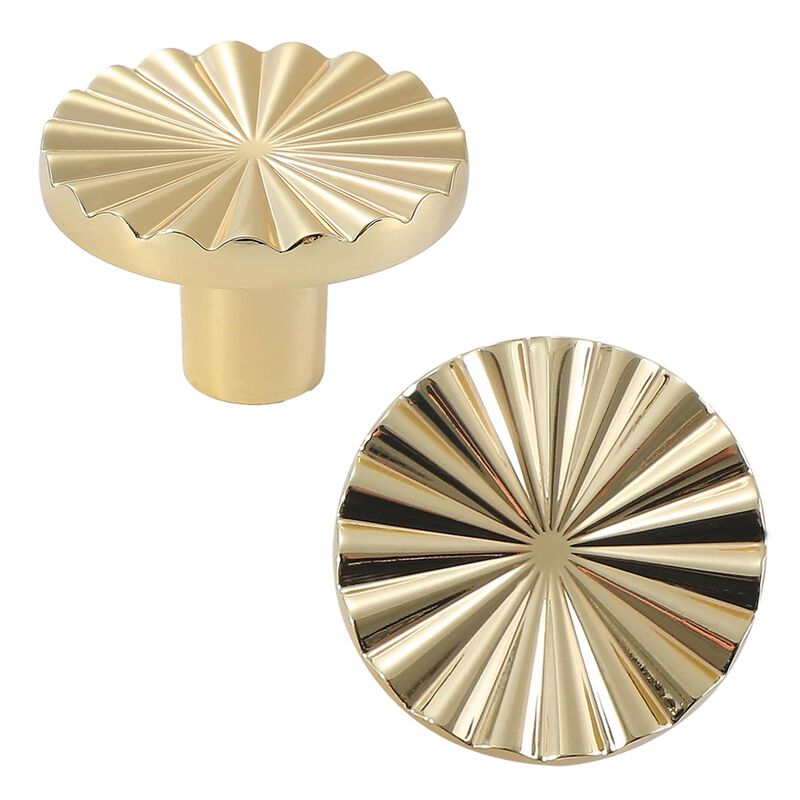 AOBITE 6 Pack Bright Gold Cabinet knobs Kitchen Cabinet Pulls with Vintage Cupboard Drawers Hardware Dresser Drawer Handles Kitc