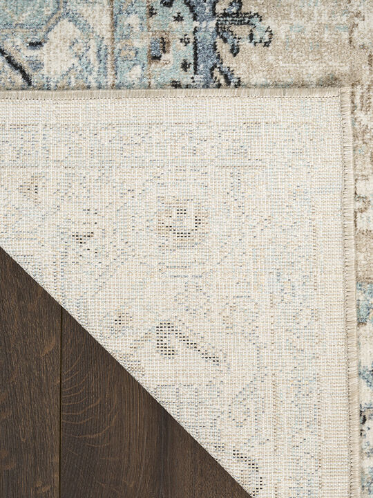 Washable Decor WSD12 Taupe/Blue 7'10" x 10' Rug