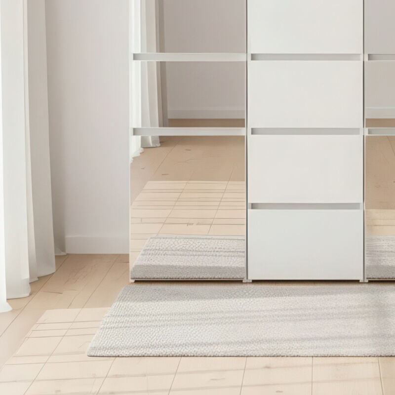 Elise Modular Wood Closet System with Mirror in White