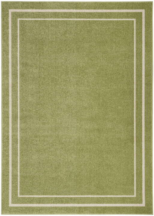 HomeRoots 6' X 9' Green And Ivory Indoor Outdoor Area Rug