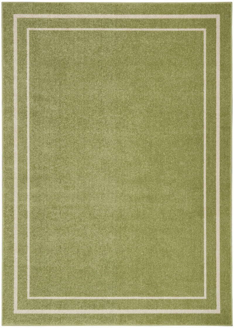 HomeRoots 6' X 9' Green And Ivory Indoor Outdoor Area Rug image number 0