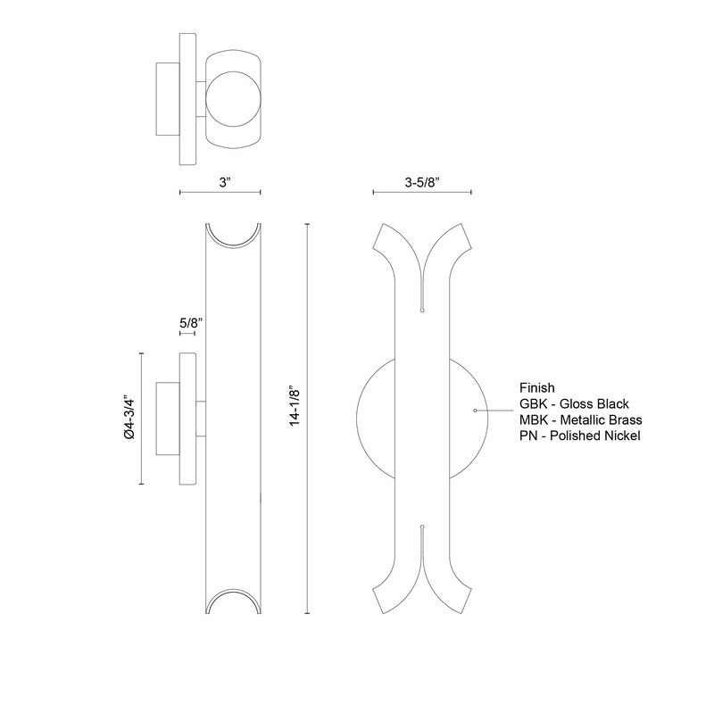 Husk 14-in Dimmable LED Wall Sconce image number 8